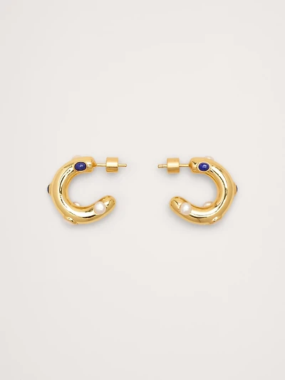 Gem Studded Hoop Earrings