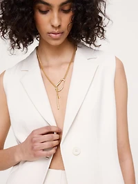 Abstract Oval Drop Necklace