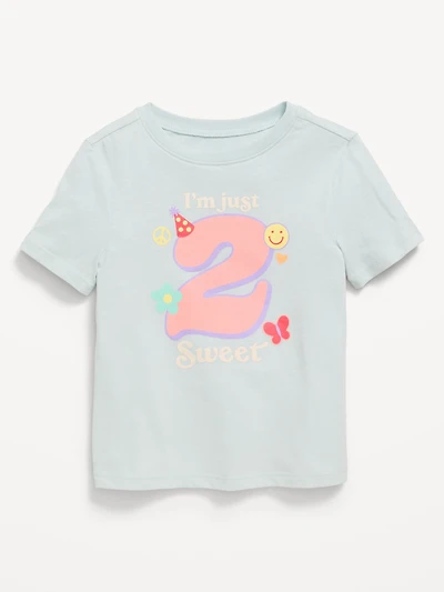 Short-Sleeve Birthday Graphic T-Shirt for Toddler Girls