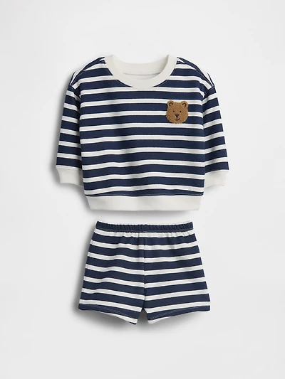 Baby VintageSoft Bear Stripe Sweat Set