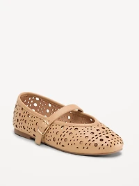 Faux-Leather Mary Jane Ballet Flats for Girls