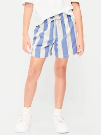 High-Waisted Pull-On Striped Twill Shorts for Girls