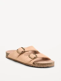 Faux-Suede Double-Strap Slide Sandals for Girls