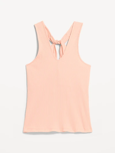 Ribbed Loop-Back Halter Top
