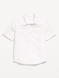 Short-Sleeve Linen-Blend Pocket Shirt for Boys