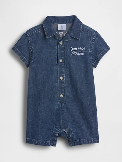 Baby Denim Logo Shorty One-Piece