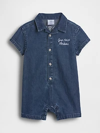Baby Denim Logo Shorty One-Piece