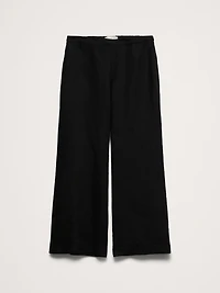 Mid-Rise Kick-Flare Linen Ankle Pant