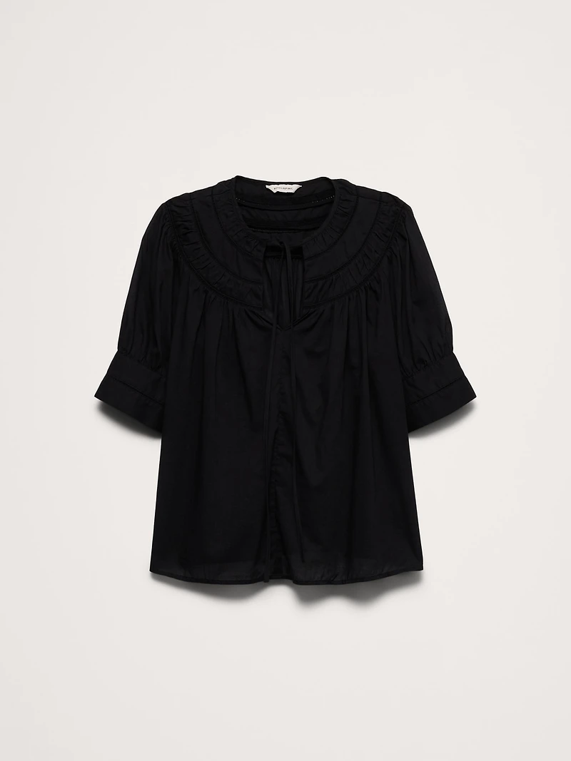 Lightweight Cotton Inset Lace Top