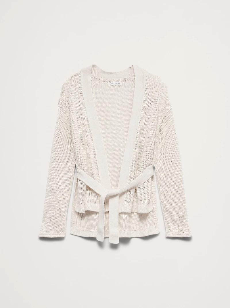 Heirloom Linen Wrap Cardigan