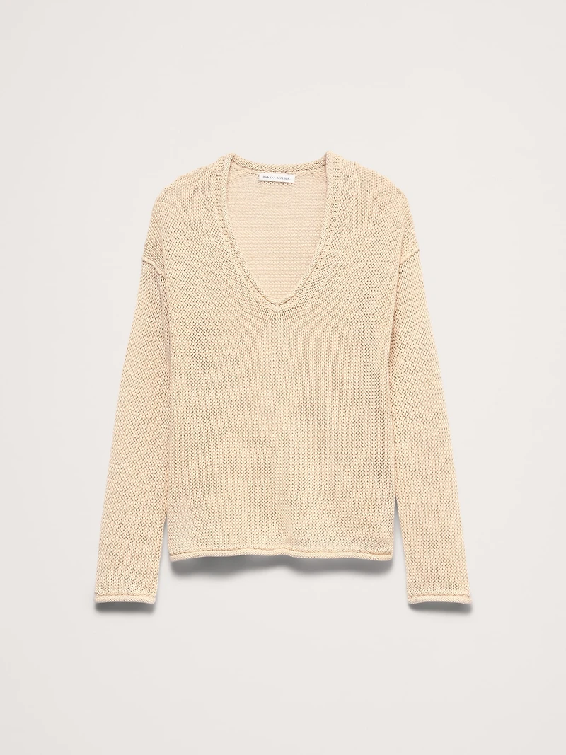 Heirloom Linen V-Neck Sweater