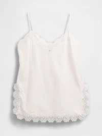Linen-Blend Lace-Trim Cami