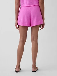 4" Mid Rise Cotton Gauze Easy Shorts
