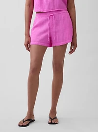 4" Mid Rise Cotton Gauze Easy Shorts