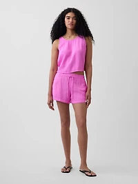 4" Mid Rise Cotton Gauze Easy Shorts