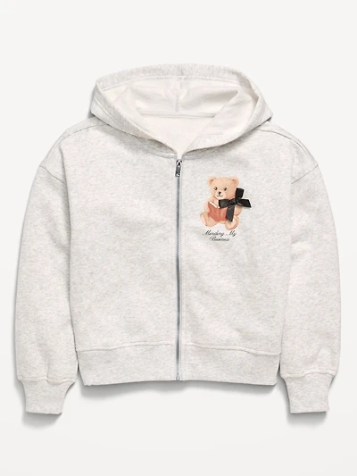 Favorite Fleece Graphic Zip-Front Hoodie for Girls