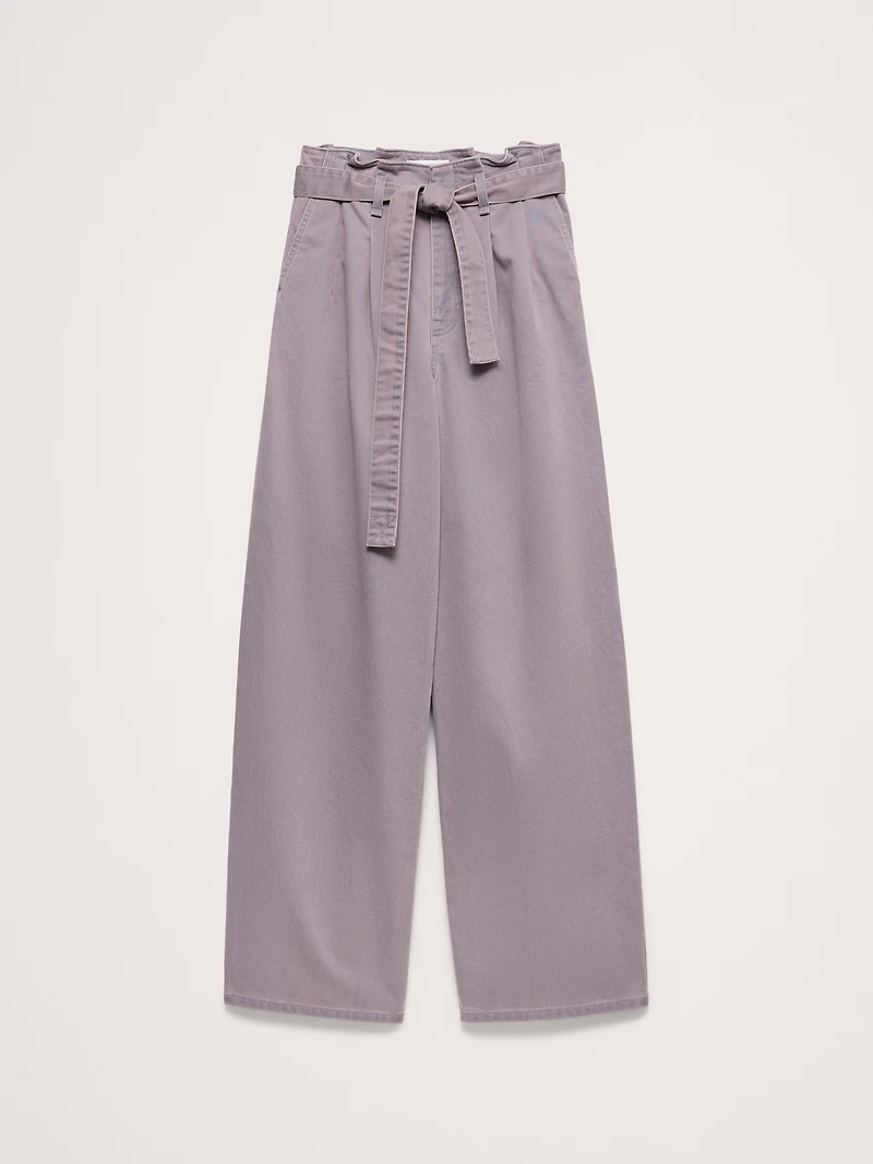 Ultra High-Rise Wide-Leg Paperbag Pant