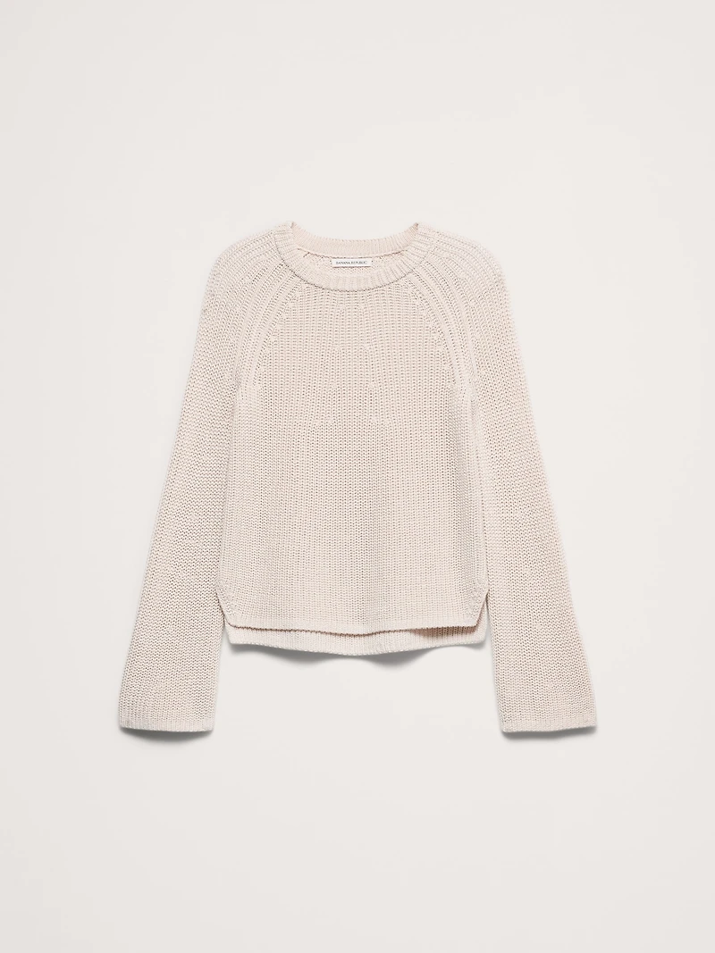 Cotton Flare-Sleeve Sweater
