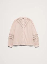 Cotton Inset-Lace Blouse