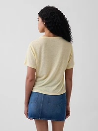 Linen-Blend Relaxed T-Shirt