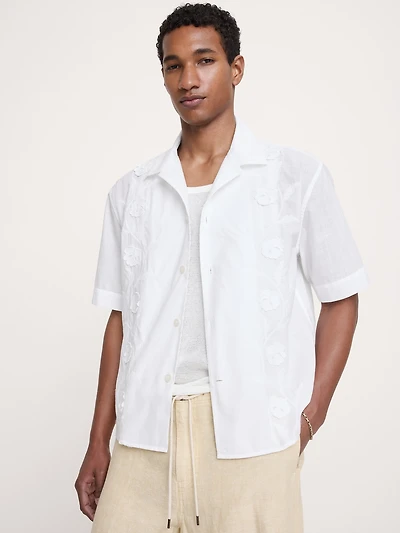 Relaxed-Fit Embroidered Cotton Resort Shirt