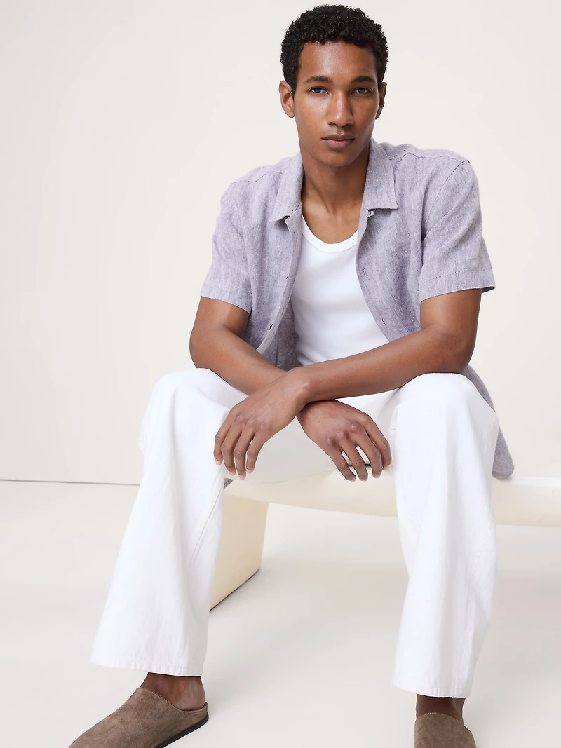 Standard-Fit Midweight Linen Resort Shirt