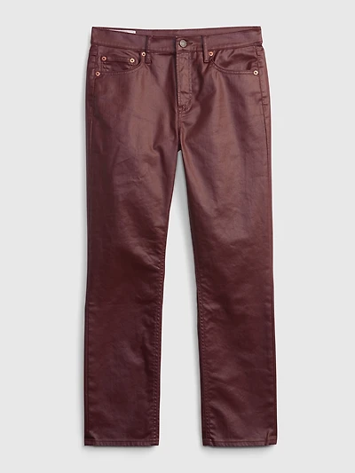 Mid Rise Vintage Slim Coated Jeans