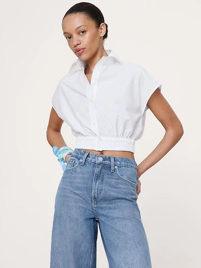 Cotton Poplin Super-Cropped Shirt