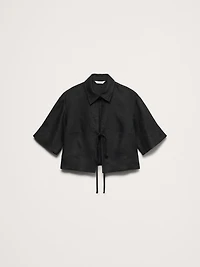 Linen Tie-Front Shirt