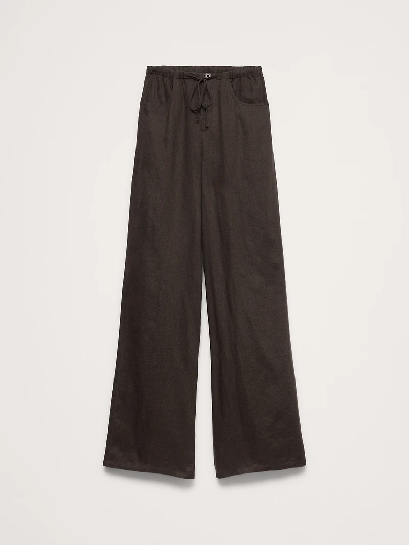The Studio Wide-Leg Drawstring Pant Linen