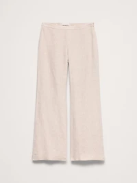 Mid-Rise Kick-Flare Linen Ankle Pant
