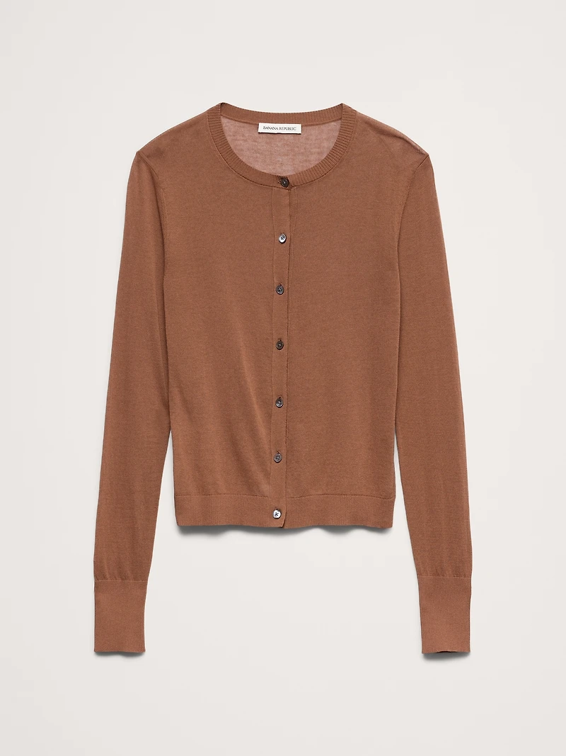 Sheer Ultra-Fine Cotton Cardigan