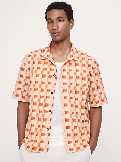 Relaxed-Fit Slub Cotton Resort Shirt