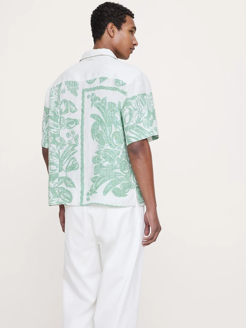 Relaxed-Fit Printed Linen Resort Shirt
