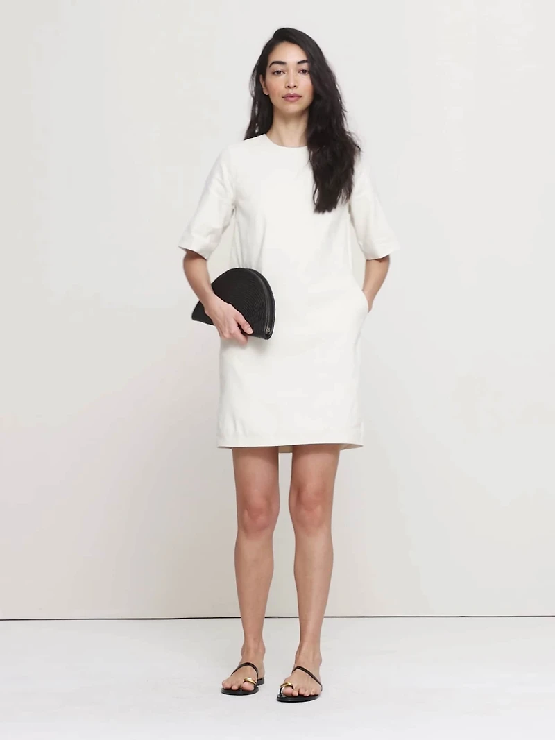 Linen-Viscose Shift Dress