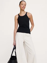 Ribbed Scoop-Neck Tank