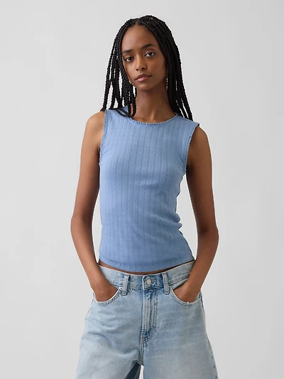 Pointelle Shell Tank Top