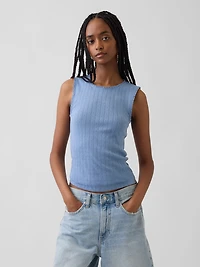 Pointelle Shell Tank Top