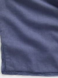 Linen-Blend Lace-Hem PJ Pants