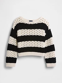100% Cotton Crochet Boatneck Sweater