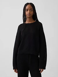 100% Cotton Crochet Relaxed Sweater