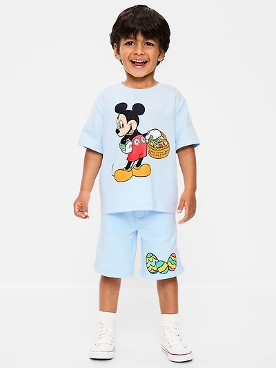 Disney© Mickey Mouse Oversized Graphic T-Shirt and Shorts Set for Toddler Boys