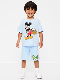 Disney© Mickey Mouse Oversized Graphic T-Shirt and Shorts Set for Toddler Boys
