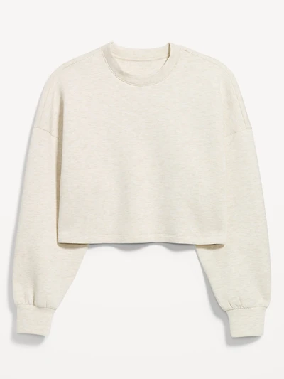 Bounce Fleece Crew-Neck Cropped Sweatshirt