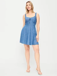 Fit & Flare Denim Mini Dress