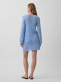 Pointelle Mini Sweater Dress