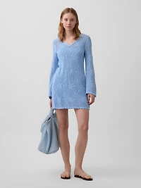 Pointelle Mini Sweater Dress