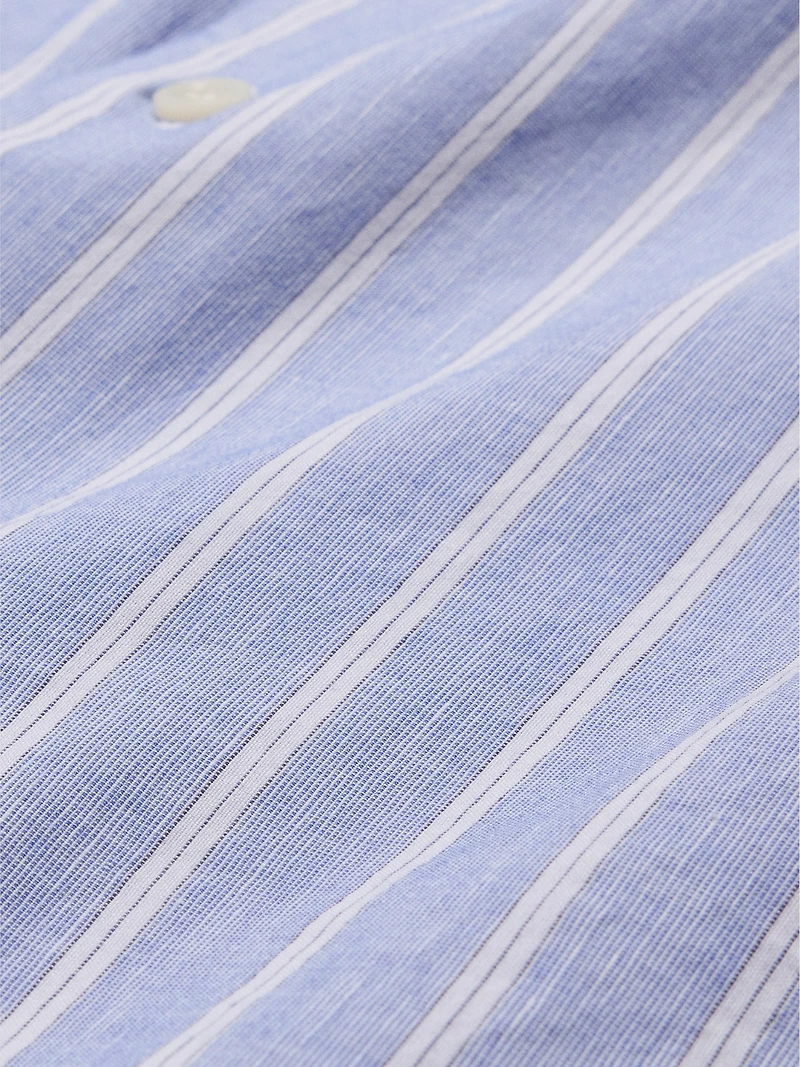 Slim-Fit Linen-Cotton Dress Shirt
