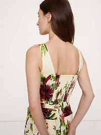 Linen Square-Neck Cropped Tank