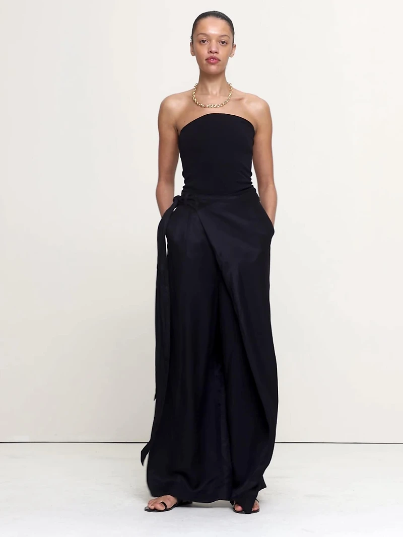 Viscose-Linen Palazzo Pant